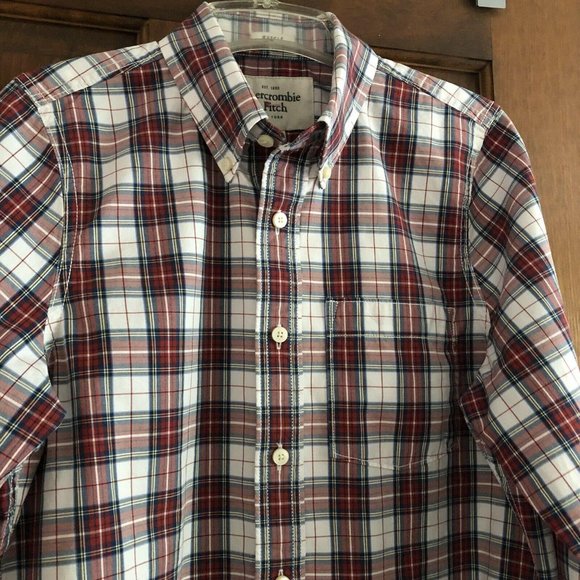 Mens ABERCROMBIE FITCH Muscle Fit Button Up Plaid - Picture 1 of 6
